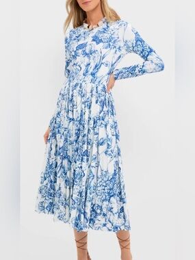 NWT Tuckernuck Hyacinth House Cream/Blue Floral Jersey Pemberton Midi Dress